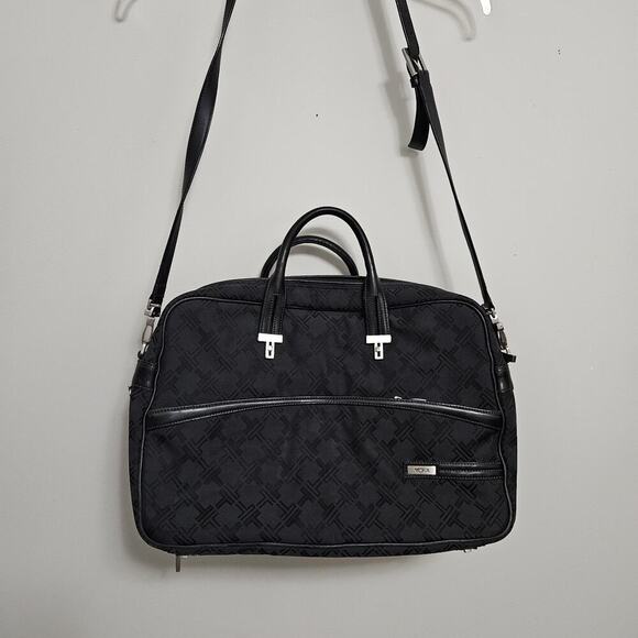 TUMI Signature Collection Black Laptop 💼 Briefcase Shoulder Bag Blue Interior - Picture 1 of 14